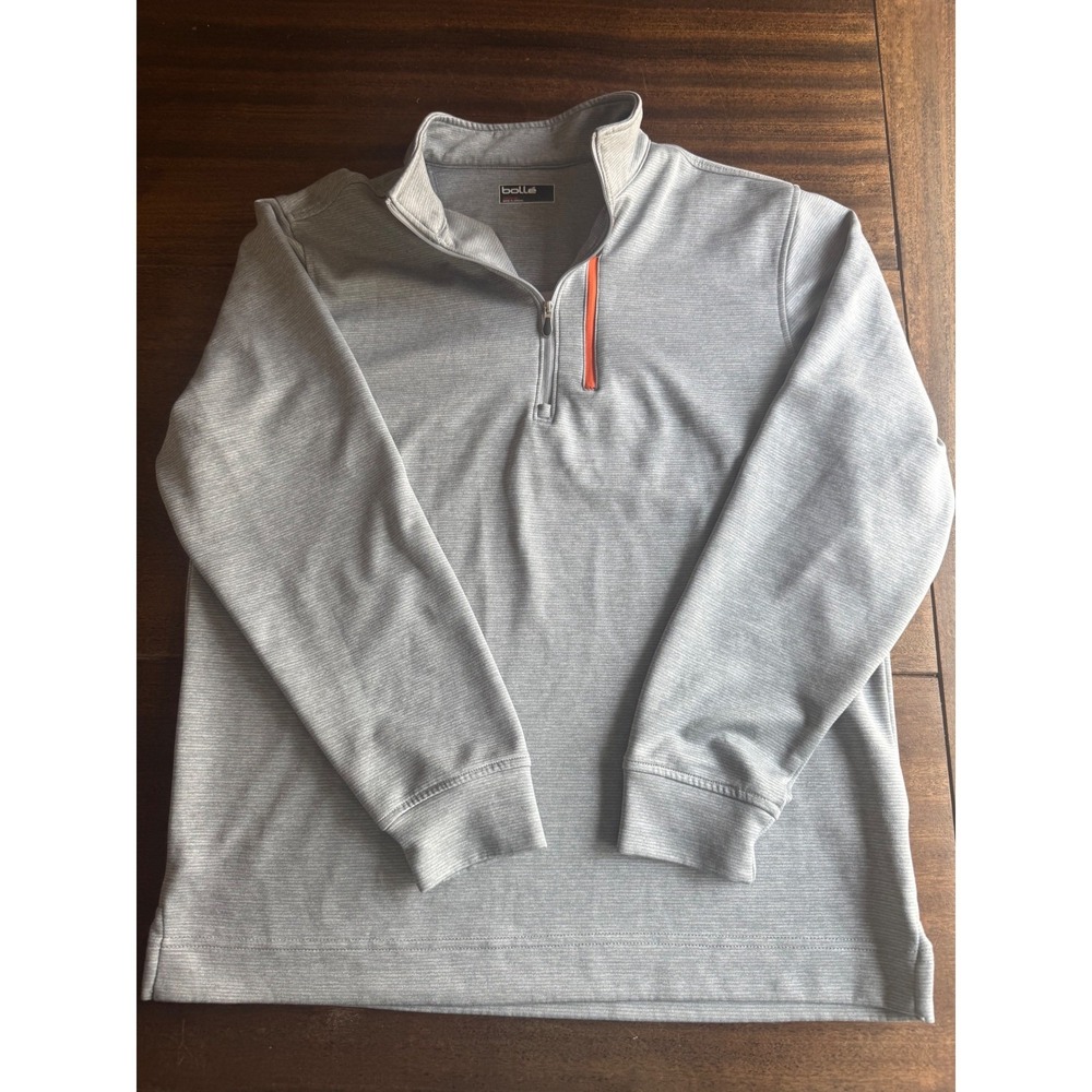 Bollé Men's‎ Medium Gray Quarter Zip Pullover Long Sleeve Athletic Shirt